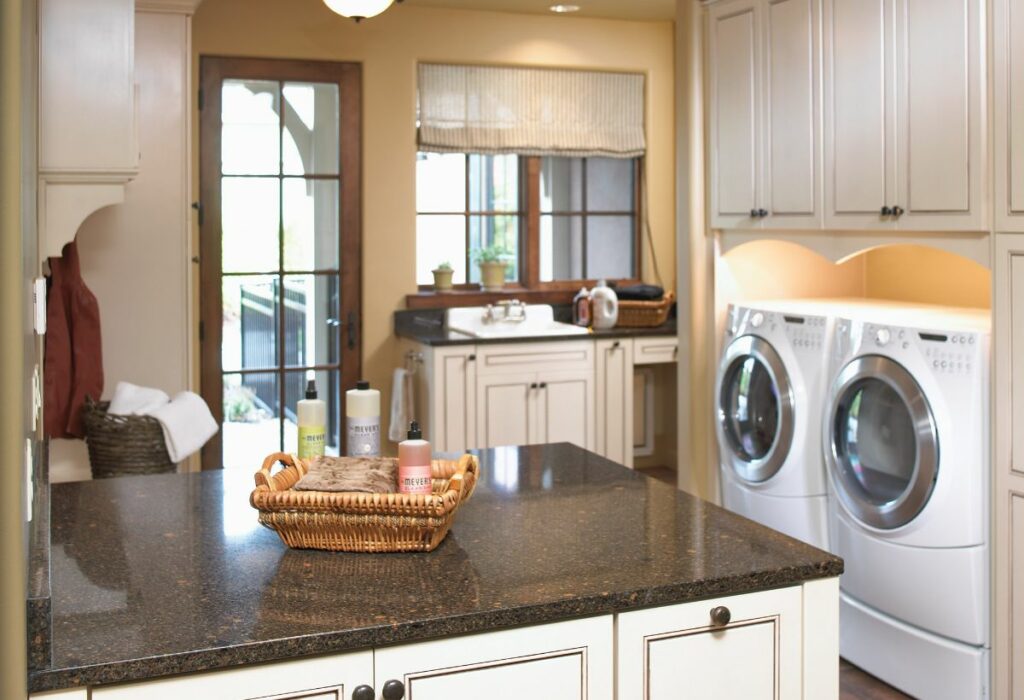 Laundry room with Cambria Oxford counters